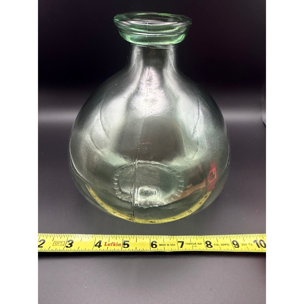 San Miguel Green Recycled Glass Round Bottle Vase, 7" - Picture 4 of 5